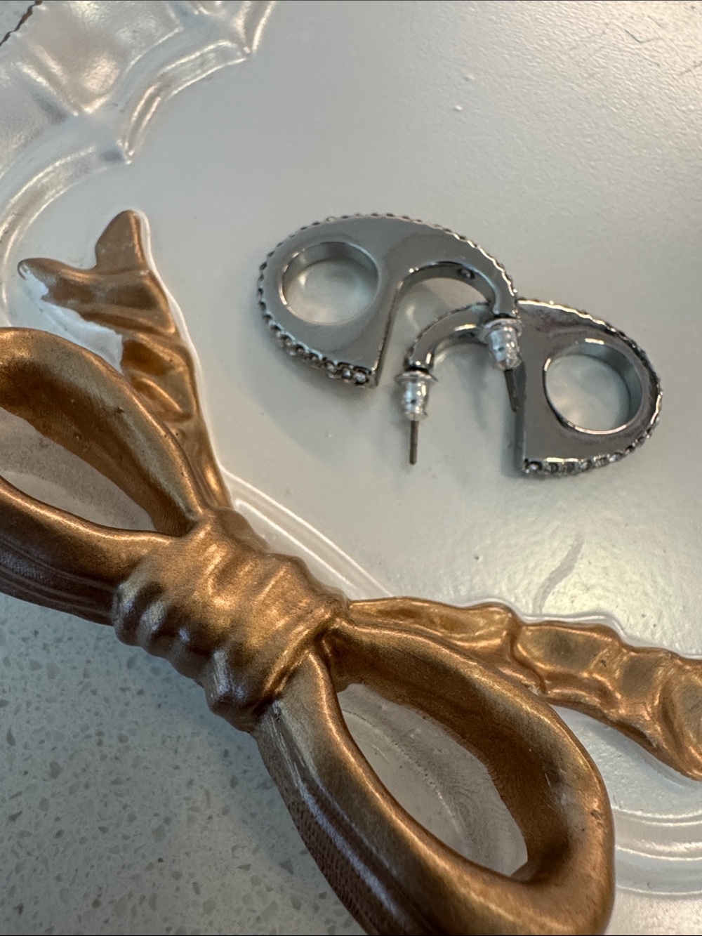 5/22 Pavé Crystal Hoop Earrings in Silver Tone